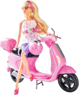 Simba 105730282 - Steffi Love Chic City Scooter, Steffi con scooter rosa con casco e scomparto per casco, bambola alla moda, 29 cm, per bambini dai 3 anni in su