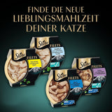 SHEBA Filetti Adult Katzenfutter in Salsa con Pollo, Hochseefisch und Garnelen 16 x 60g Conchiglia