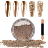 Chrome Nagel Pulver Spiegel Effekt Metallic Staub Holographische Glitter Glasierte Maniküre Dekoration Pigment riflettente per lo smalto gel fai da te Nail Art, Harz Handwork, Geschenke Für Gold
