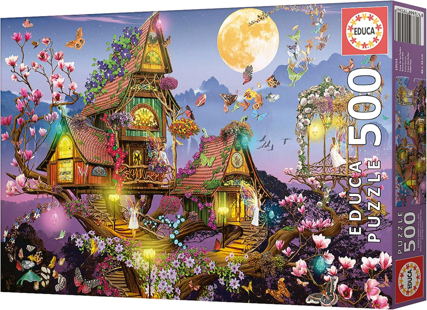 Educa - Puzzle 500 pezzi per adulti | casa delle fate, puzzle da 500 pezzi per adulti e bambini da 11 anni, fantasia, fiabe, fate (19554) Puzzle Naty Shop