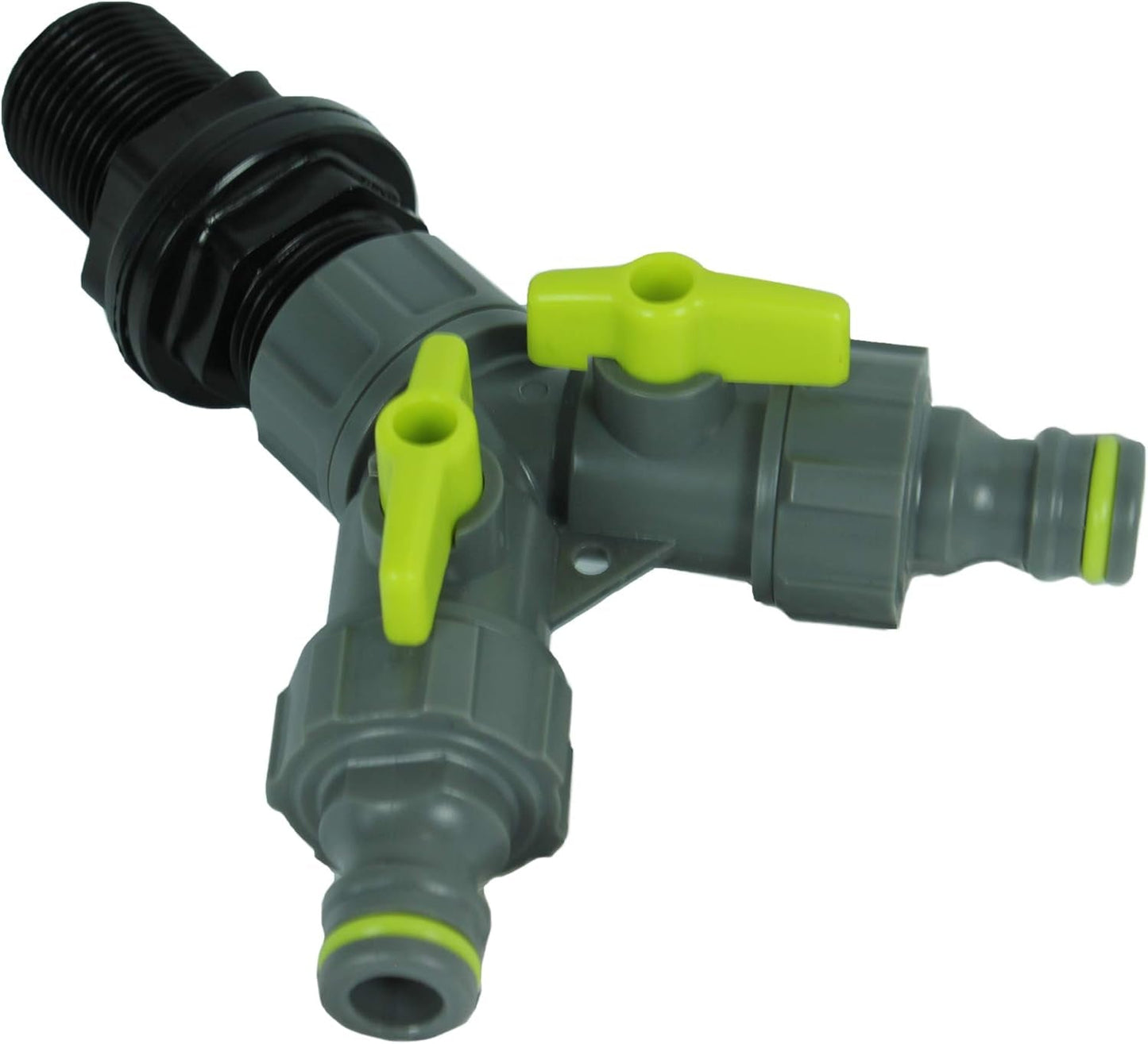 Raccordo per serbatoio con valvola di intercettazione Filettatura esterna da 26,44 mm Attacco rapido da 3/4" Raccordo per barile di pioggia Barile di acqua piovana 1 pezzo
