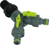Raccordo per serbatoio con valvola di intercettazione Filettatura esterna da 26,44 mm Attacco rapido da 3/4" Raccordo per barile di pioggia Barile di acqua piovana 1 pezzo