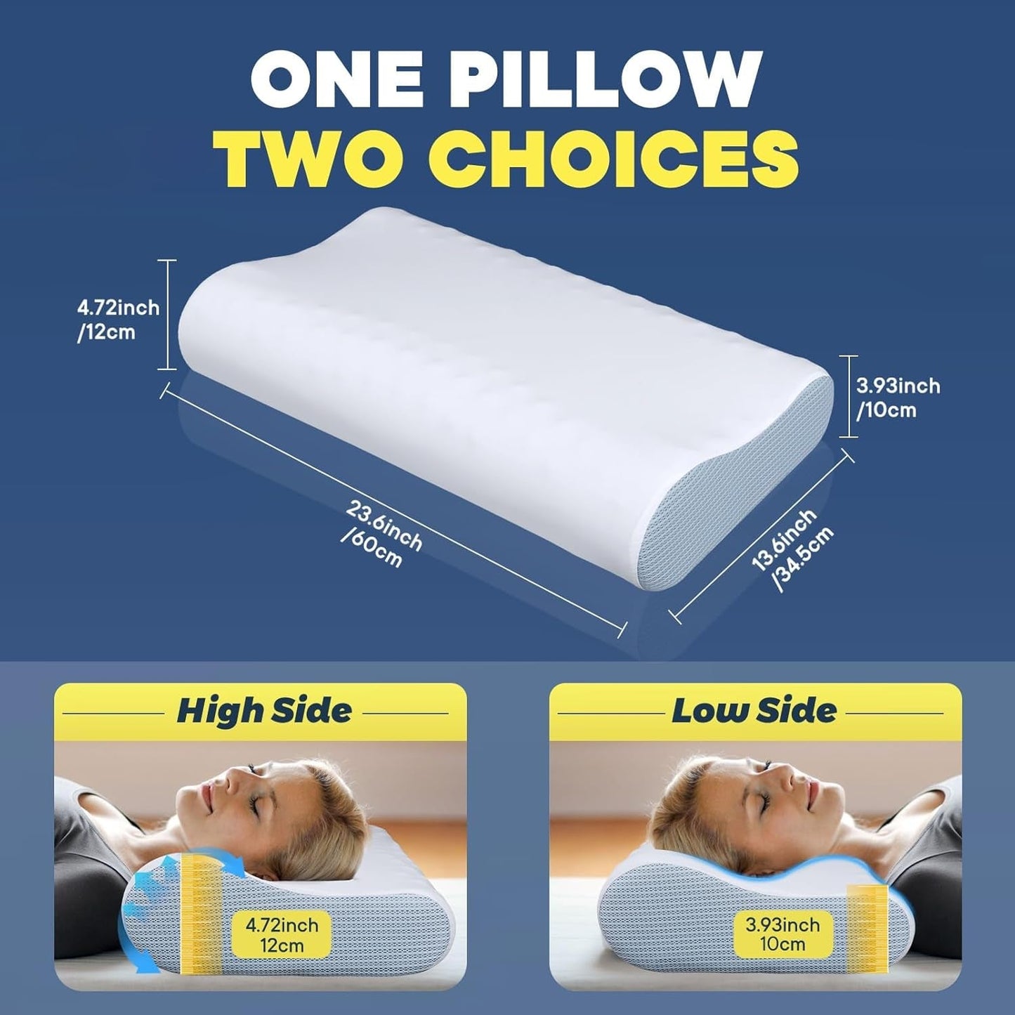 Cuscino per il collo rinfrescante per alleviare il dolore al collo Cuscini per dormire in memory foam Cuscino cervicale per dolori al collo e alle spalle Cuscino da letto ergonomico Cuscino di supporto per il collo per chi dorme sulla schiena Cuscini ortopedici cervicali Naty Shop