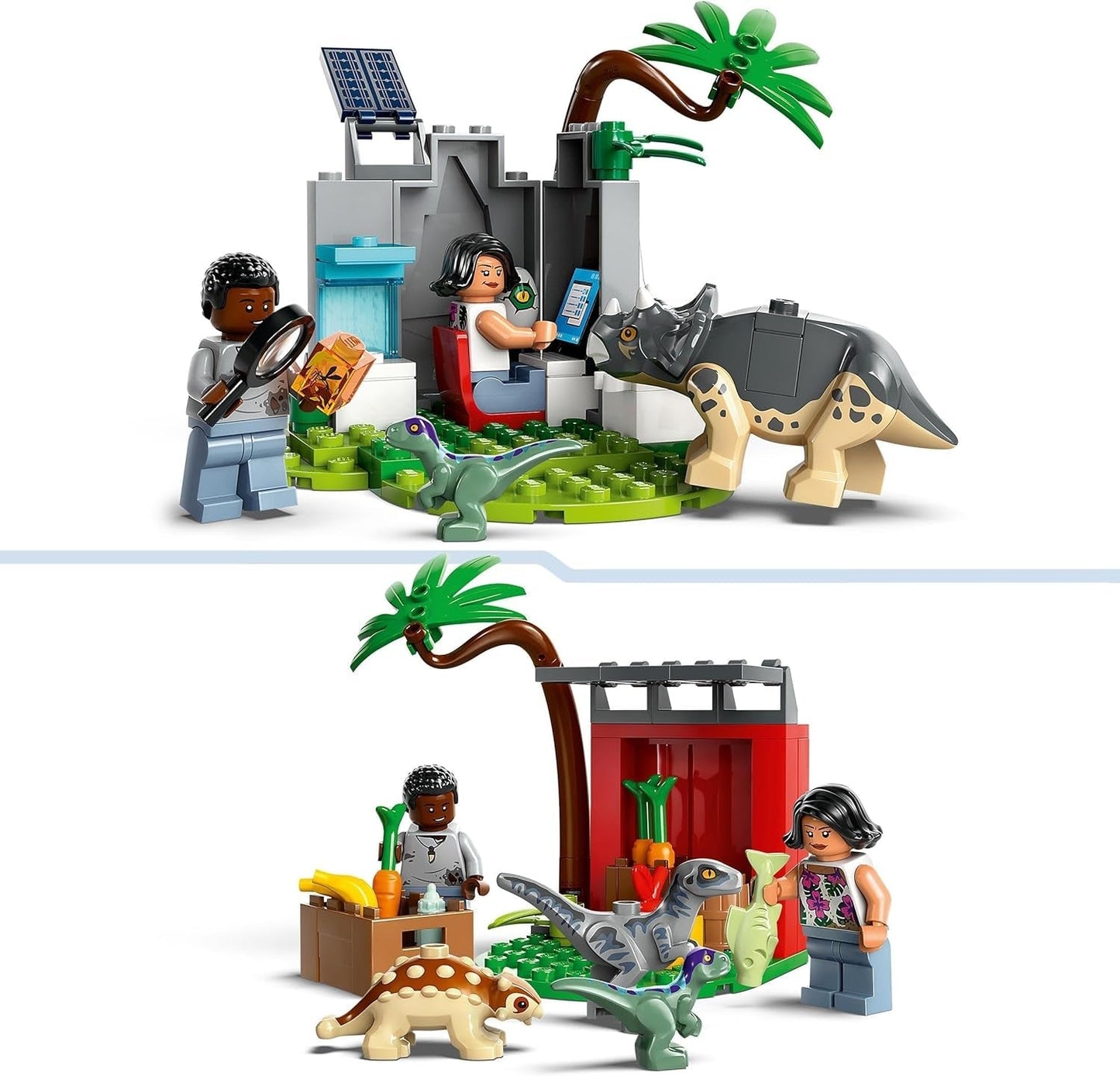 LEGO Jurassic World Rescue Center per cuccioli di dinosauro, set con piccoli personaggi di dinosauri tra cui triceratopo, anchilosauro e velociraptor, regalo da costruire per ragazzi e ragazze a partire da 4 anni 76963 Set da costruzione Besuche den LEGO-Store