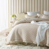 Molly Elegante copriletto in rosa cipria 170 X 210 cm Copriletto versatile come copriletto o divano Coperta per letto e divano Stile coperta Ideale come copriletto Letti e Coperte Besuche den ROOM99-Store Crema 200X220