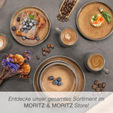 Moritz & Moritz SOLID Servizio stoviglie stoneware 24 pezzi per 6 - servizio stoviglie per 6 composto da 6 piatti piani, 6 piattini, 6 piatti piani e 6 tazze con manici