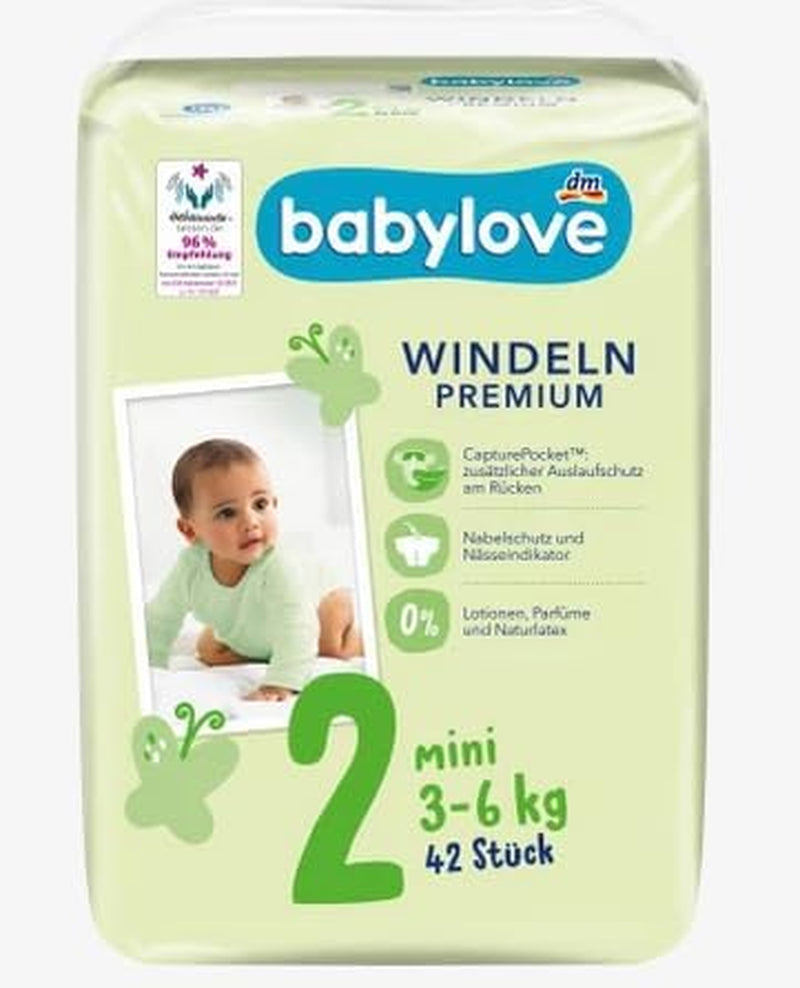 Pannolini premium taglia 2, mini, 3-6 kg, 42 pezzi