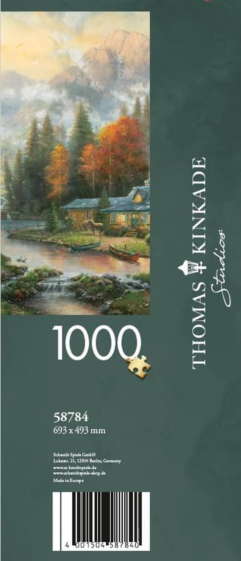 Schmidt Spiele 58784 Thomas Kinkade, Serata al lago d'autunno, puzzle da 1000 pezzi, Puzzle colorato Naty Shop