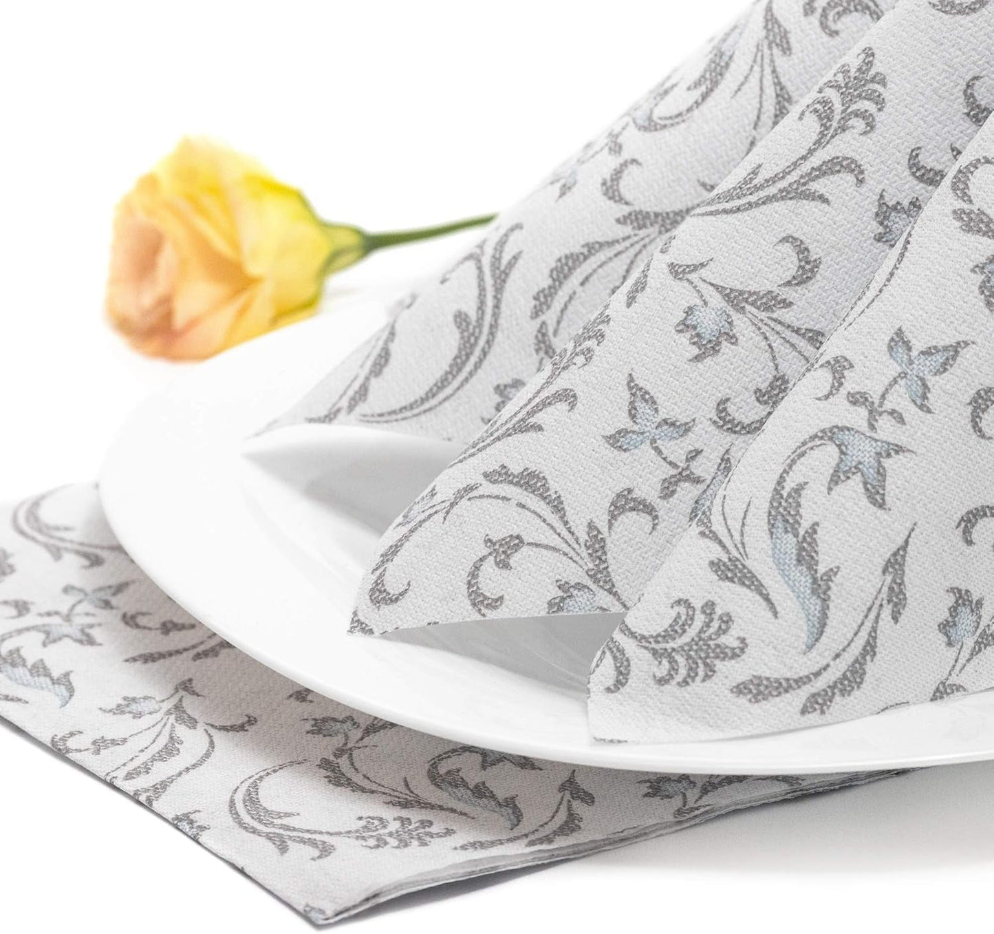 Papstar, 50 tovaglioli "ROYAL Collection" 1/4 pieghe 40 Cm X 40 Cm grigio "Damascato", #85005