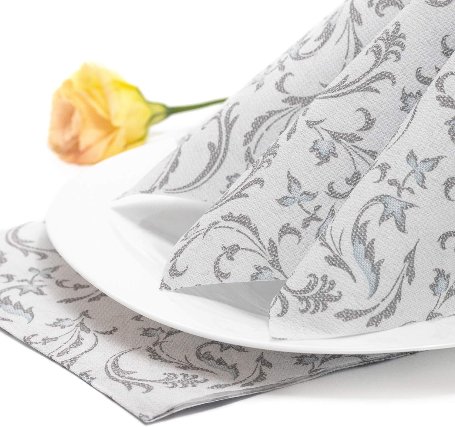 Papstar, 50 tovaglioli "ROYAL Collection" 1/4 pieghe 40 Cm X 40 Cm grigio "Damascato", #85005