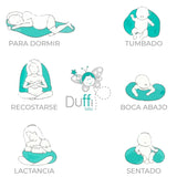 Cuscino allattamento per neonato, XL, fodera 100% cotone, sfoderabile e lavabile, Imbottitura in poliestere, Motivo Stella Accessori Alimentazione e Allattamento Bebe Naty Shop