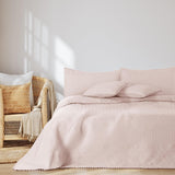 Ameliahome Copriletto con pompon 220X240 Cm Copriletto double face Trapuntatura ad ultrasuoni Poliestere Meadore Grigio Letti e coperte Besuche den AmeliaHome-Store Meadore rosa polvere 200X220 Cm