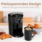 Caffettiera Clatronic® da 1 tazza | Macchina per caffè espresso perfetta per single | Macchina per caffè espresso con filtro, inclusa tazza in ceramica | Piccola macchina per caffè espresso con filtro, ideale per i viaggi | KA 3356