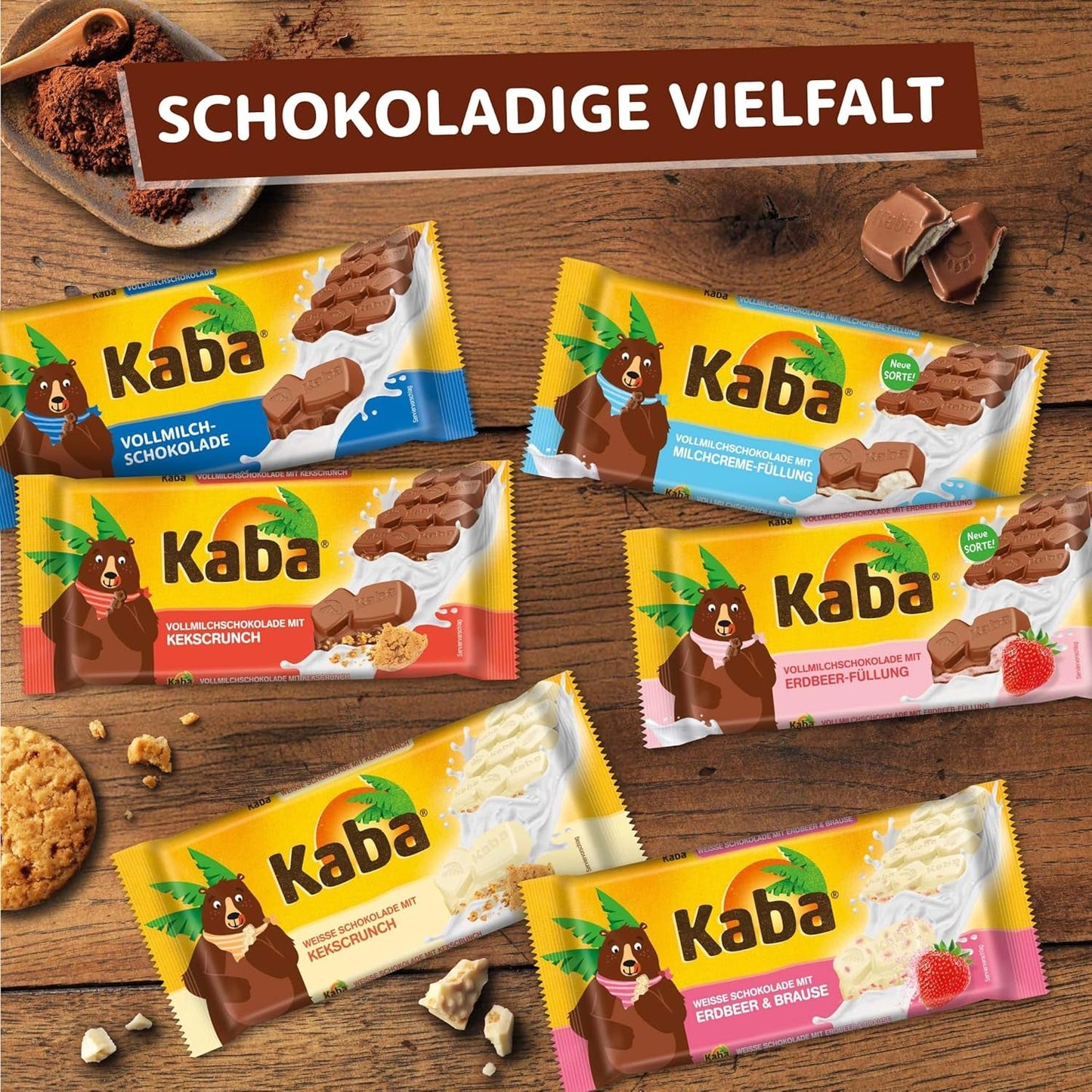 Barretta di cioccolato ripiena di cioccolato al latte intero e crema al latte Kaba, barretta di cioccolato fondente da 90 g con crema al latte leggera e sapore originale Kaba (confezione da 2)