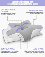 Cuscino per il collo, Cuscino di supporto laterale, Cuscino in memory foam, Cuscino ortopedico, Cuscino ergonomico di supporto per il collo per un supporto ottimale Cuscino di supporto laterale per schiena e stomaco (62 X 41 X 13 CM) Cuscini ortopedici cervicali Naty Shop