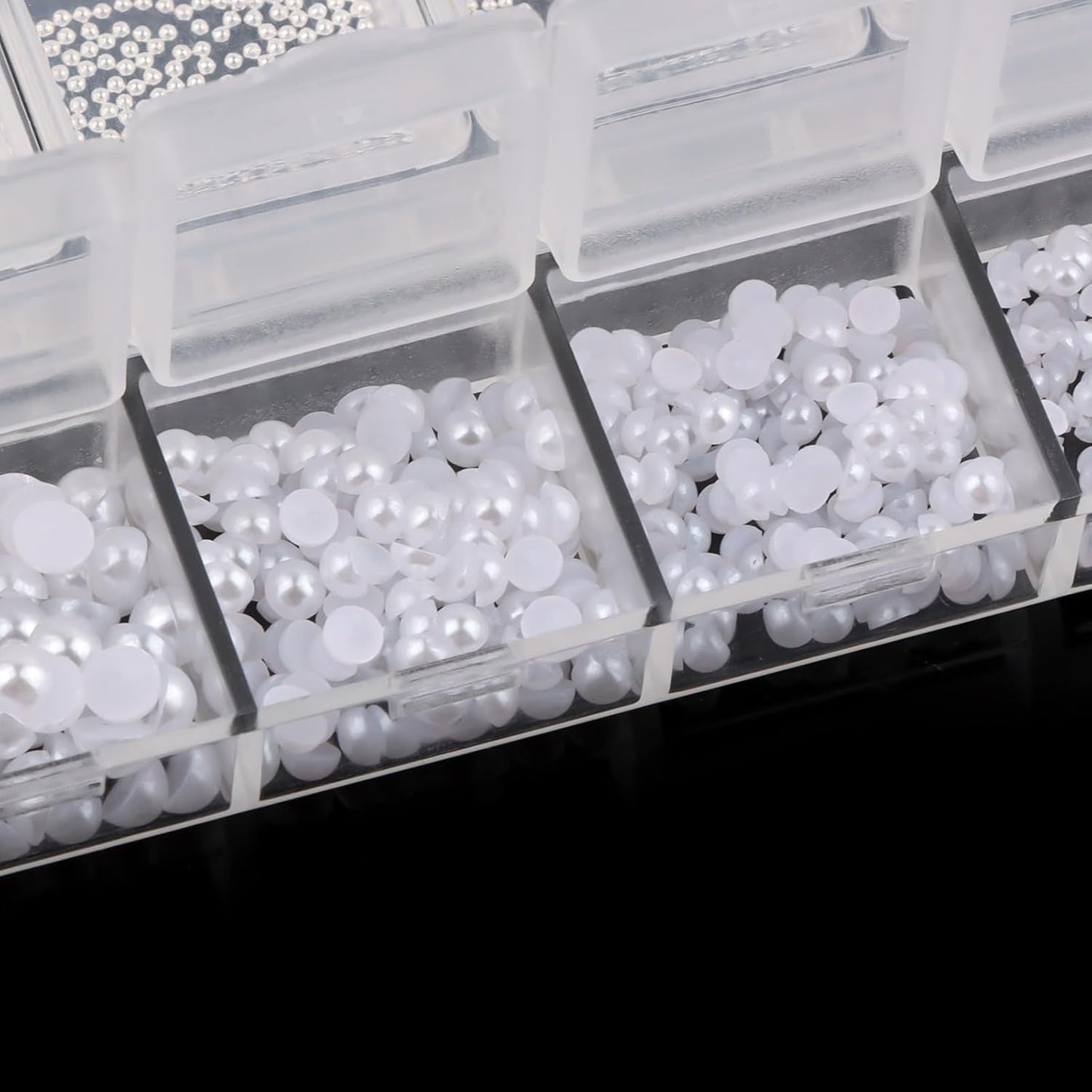Nail Art Strasssteine ​​​​1 Schachtel, Nail Charms, 12 Typen Weiße Perlen Für Nägel, Flatback Strass, Klein Edelstahl-Perlen, Nagel Deko, Nagel Zubehör