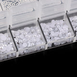 Nail Art Strasssteine ​​​​1 Schachtel, Nail Charms, 12 Typen Weiße Perlen Für Nägel, Flatback Strass, Klein Edelstahl-Perlen, Nagel Deko, Nagel Zubehör