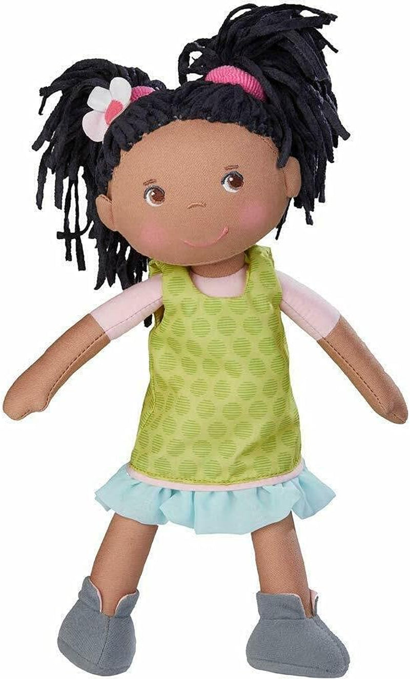 HABA 304576 - Bambola Cari, 30 cm, bambola morbida e di stoffa per bambini dai 18 mesi, con vestiti rimovibili e capelli lunghi