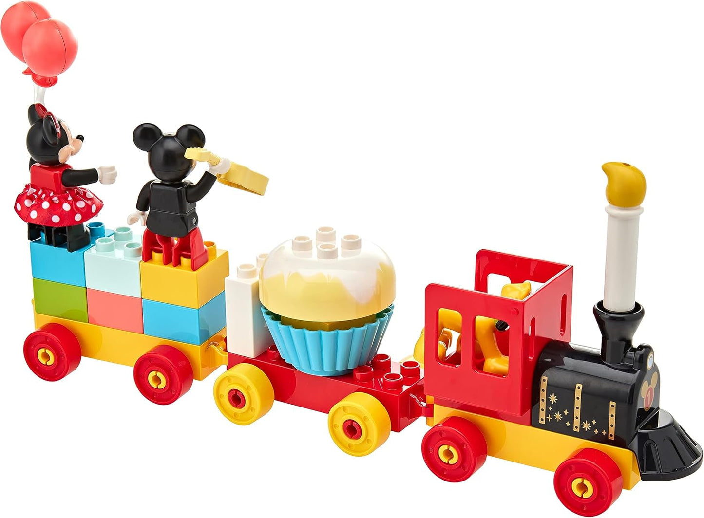 LEGO DUPLO Disney 10941 Treno di compleanno di Topolino e Minnie, trenino giocattolo con torta e palloncini, regalo per bambini dai 2 anni in su Set da costruzione Besuche den LEGO-Store