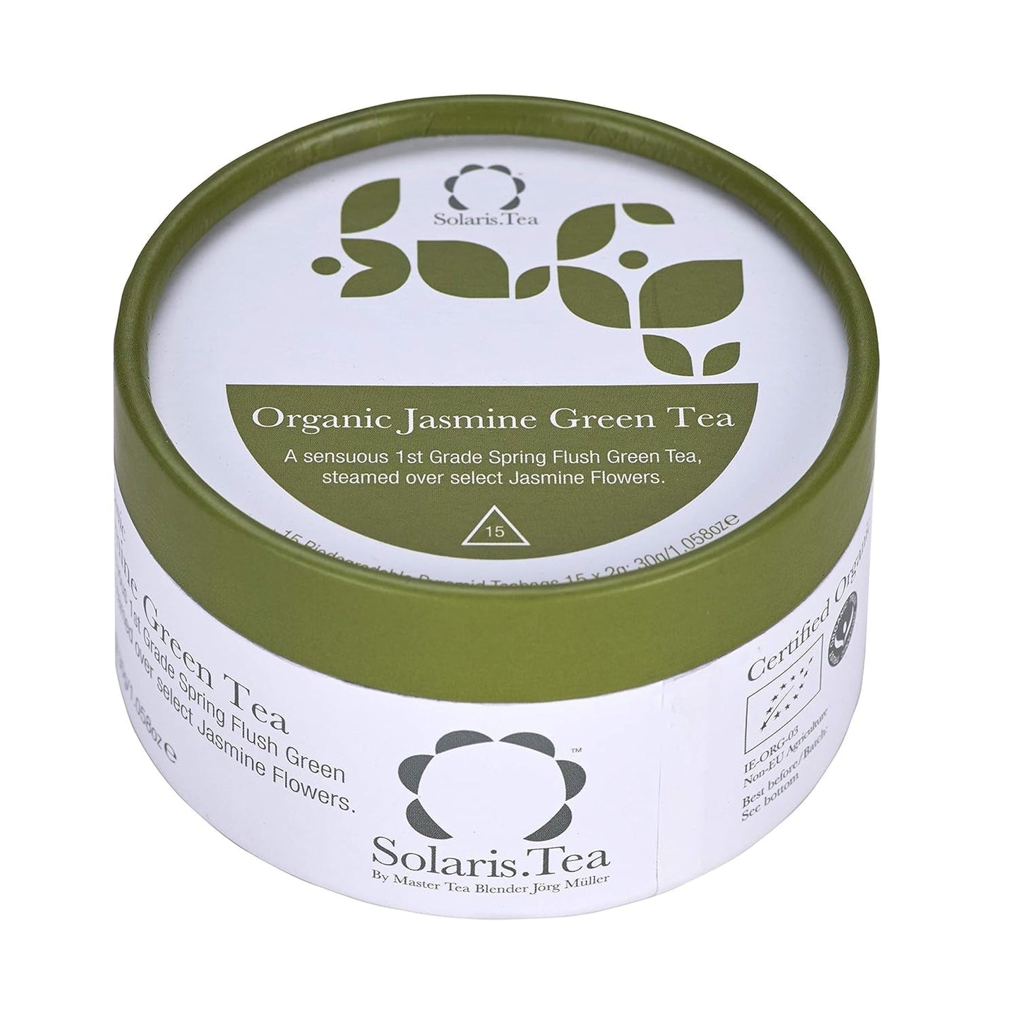 Tè verde al gelsomino biologico 15 bustine di tè di seta 1 confezione (1 x 30 g)