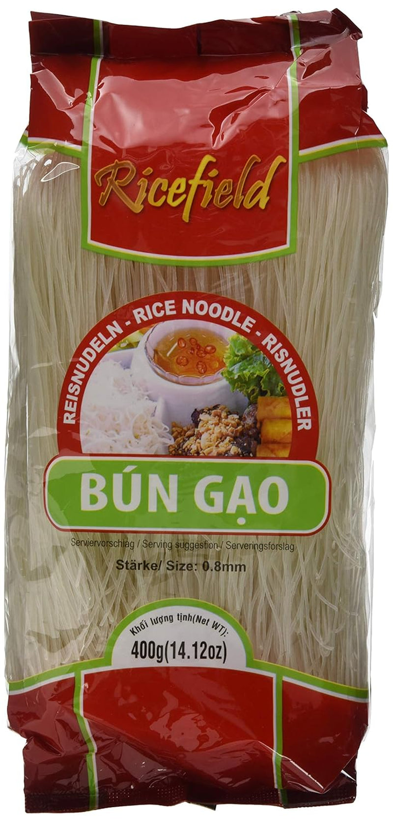 Confezione da 6 vermicelli Ricefield da 0,8 mm (6 x 400 g)