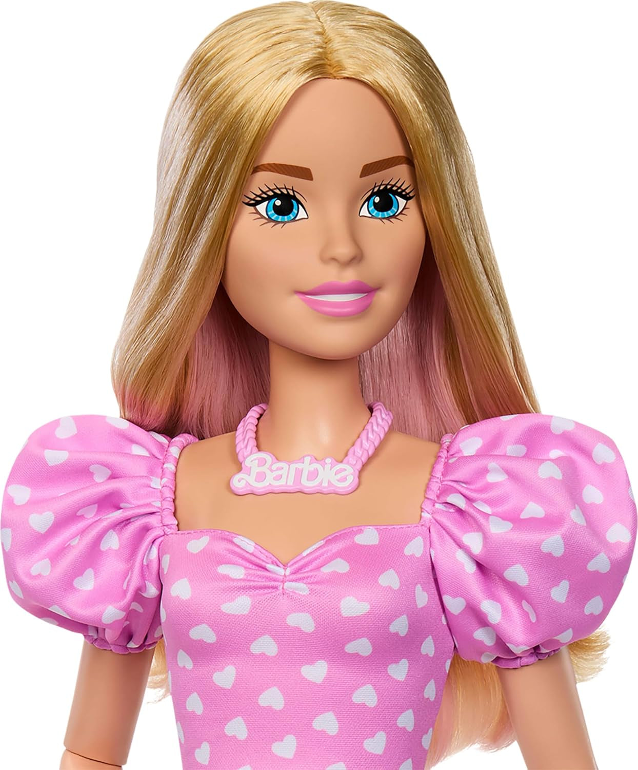 Bambola Barbie alla moda da 71 cm bionda con vestiti staccabili top rosa gonna di jeans stivali da cowboy collana e borsa HYT84