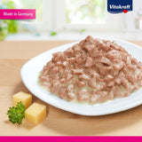 Vitakraft Poésie Création, cibo umido per gatti, cibo umido per gatti in salsa, con tacchino in salsa di formaggio, confezione multipla, senza zuccheri aggiunti o cereali (15 x 85 g)