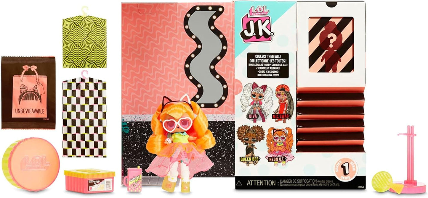 LOL Sorpresa! 570776E7CAZ JK Mini Fashion Doll - 15 sorprese, vestiti e accessori - Oggetti da collezione - Neon QT