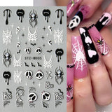 JMEOWIO Adesivo per unghie Halloween 6 Adesivo per nail art colorato Adesivo per unghie Decorazione per decorazione unghie Design per unghie