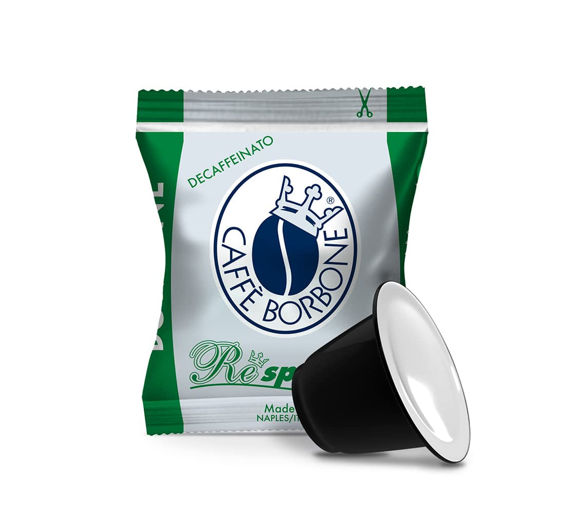 Caffè Borbone Kaffee Kapseln Respresso, Blaue Mischung, 100 stück & Kaffee Kapseln Respresso, Entkofeinierte Dek Mischung - 100 stück - Compatibile con Häuslichen Kaffeemaschinen Nespresso®*