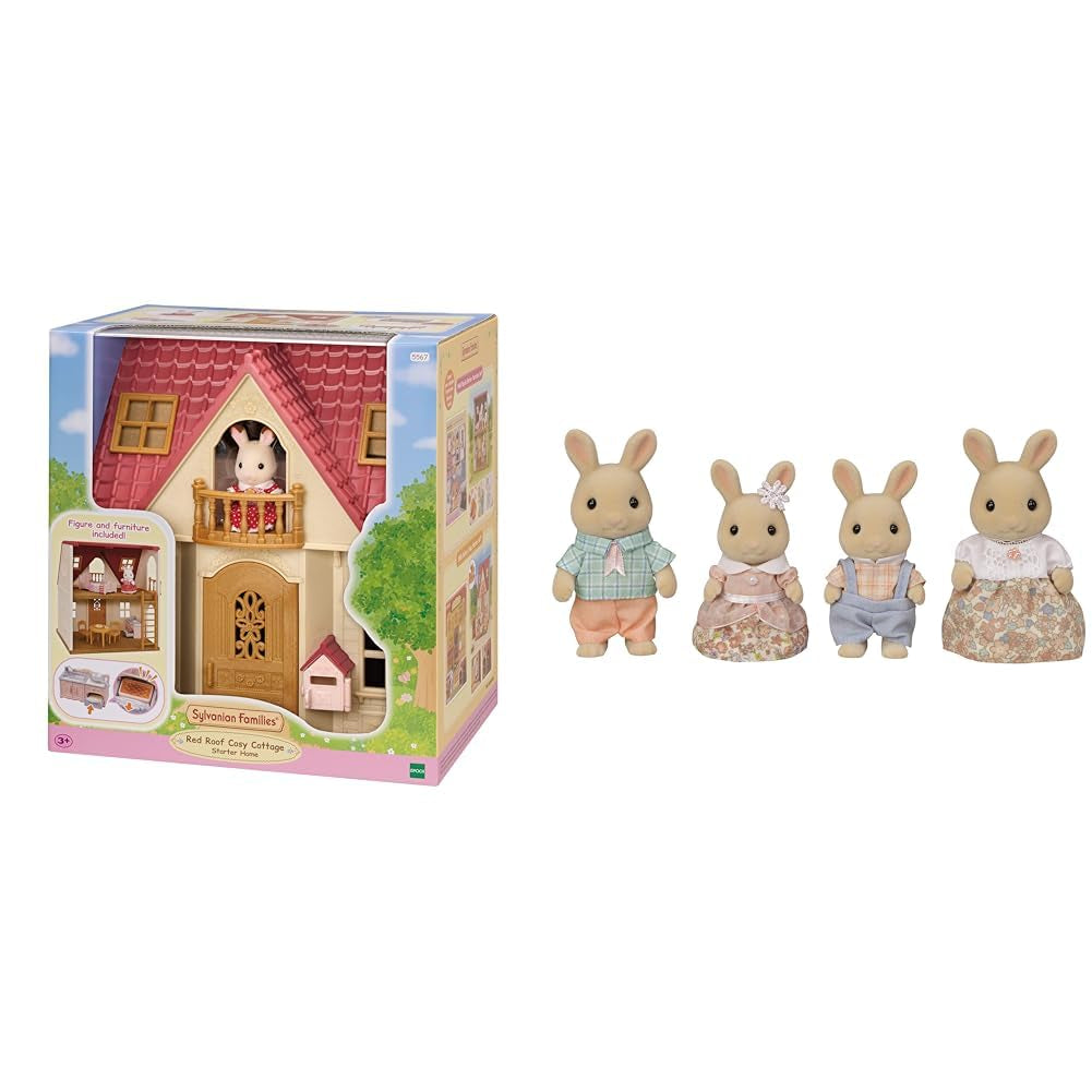 L5567 NUOVA casa iniziale, multicolore L5706 Famiglia di coniglietti di latte - Figure di case delle bambole