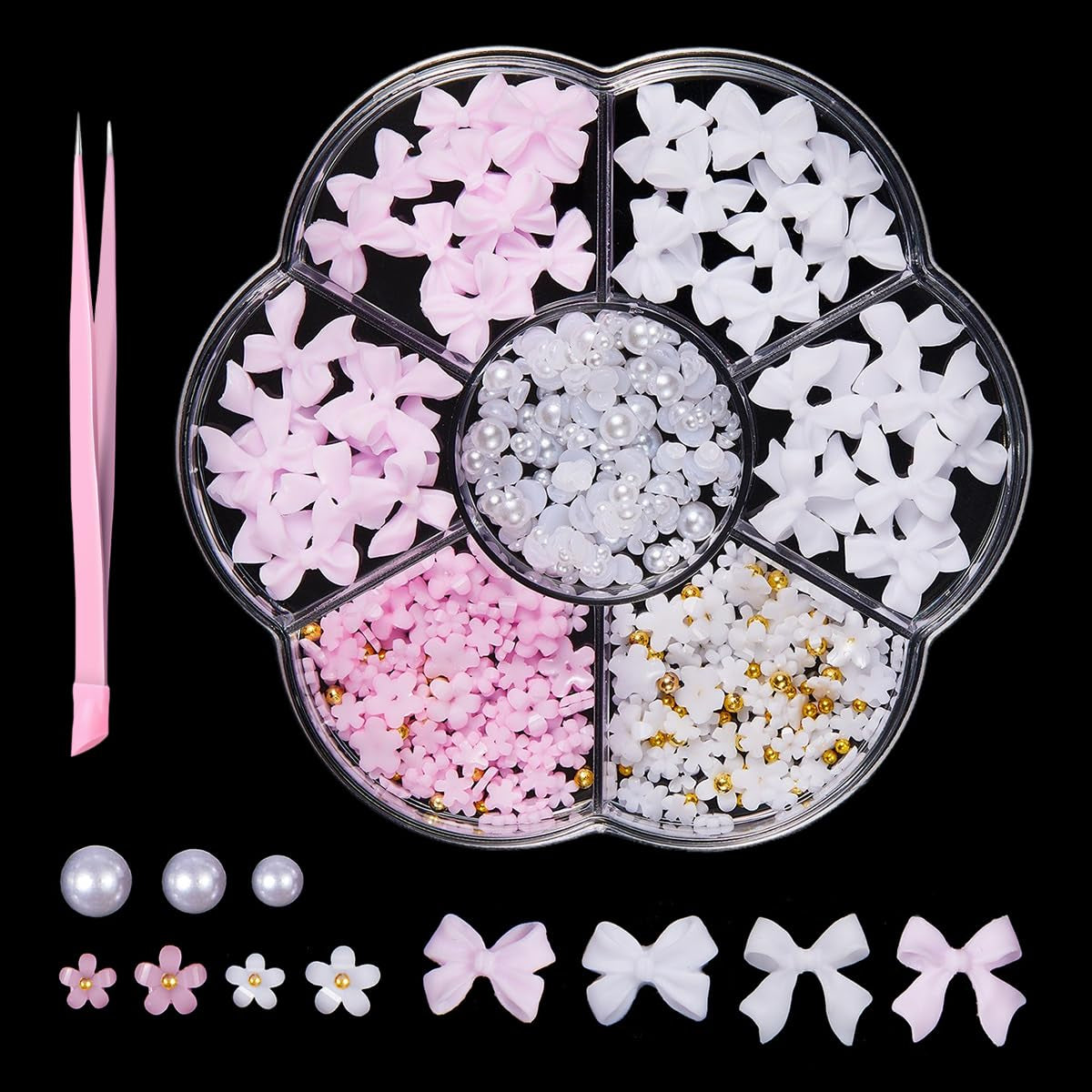 GZMAYUEN 920 pezzi perle per unghie con retro piatto oro argento per unghie, perle per unghie beige bianco Halbrunde, piccole perle con retro piatto Halbrunde per decorazioni per nail art fai da te