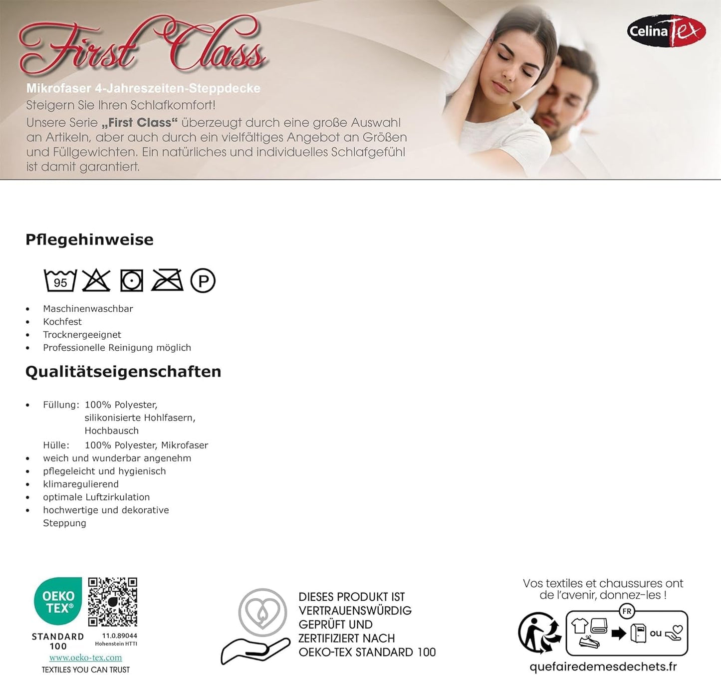Piumino Celinatex First Class 4 stagioni 140 X 200 Cm piumino traspirante estivo invernale Piumini e Trapunte Naty Shop
