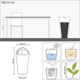 LECHUZA DELTA Premium 30 bianco lucido 15500
