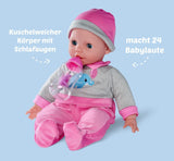 Simba 105140066 - Laura Interactive, bambola dal corpo morbido con occhi assonnati, balbetta quando viene spostata, beve dal biberon e si addormenta, 40 cm, bambola per bambini da 2 anni