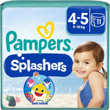 Pannolini da bagno usa e getta Pampers Splashers Baby Shark in edizione limitata 4-5, 11, 9 kg-15 kg, per una protezione sicura in acqua
