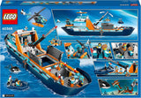 LEGO City Nave da ricerca artica, grande barca giocattolo galleggiante con elicottero, gommone, sottomarino Rov, relitto vichingo, 7 minifigure e figura dell'orca, regalo per bambini dai 7 anni in su 60368 Set da costruzione Besuche den LEGO-Store
