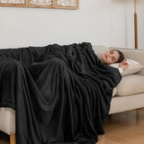 Coperta accogliente soffice coperta in pile 130 x 150 cm Coperte da letto Coperta da divano Grandi coperte morbide e copridivano per adulti Copridivano caldi lavabili in lavatrice Letti e coperte nere Good Nite