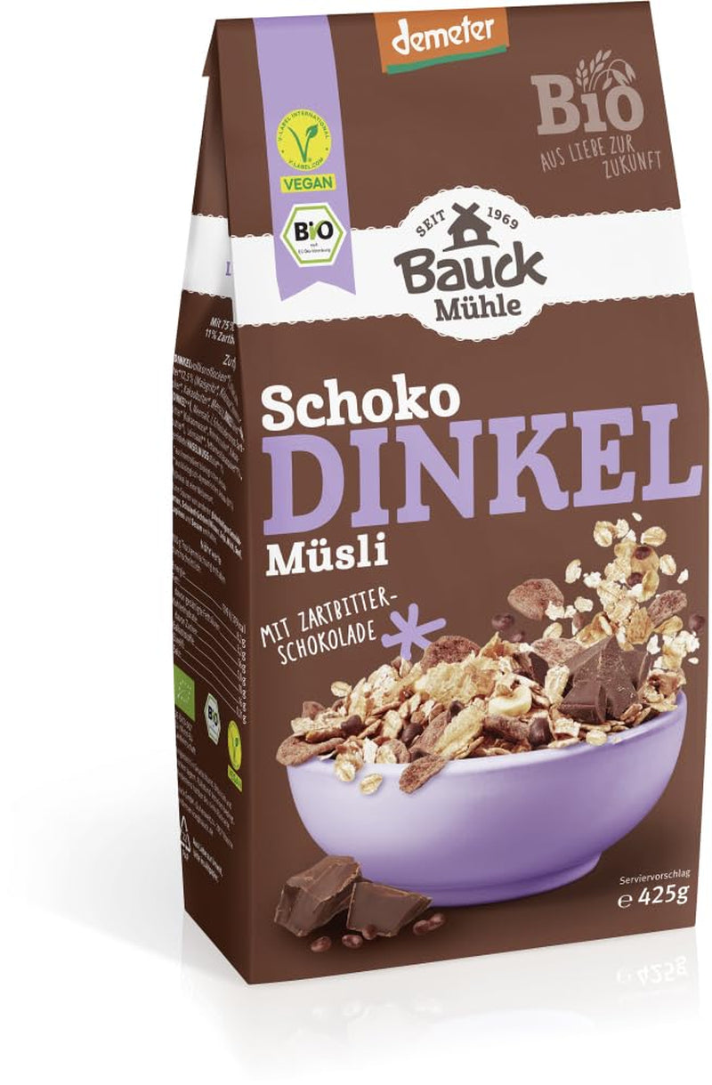 Bauck HOF Dinkelmüsli Schokozart, 425G (confezione 1Er) Cereali Naty Shop 12 X 425 Gr