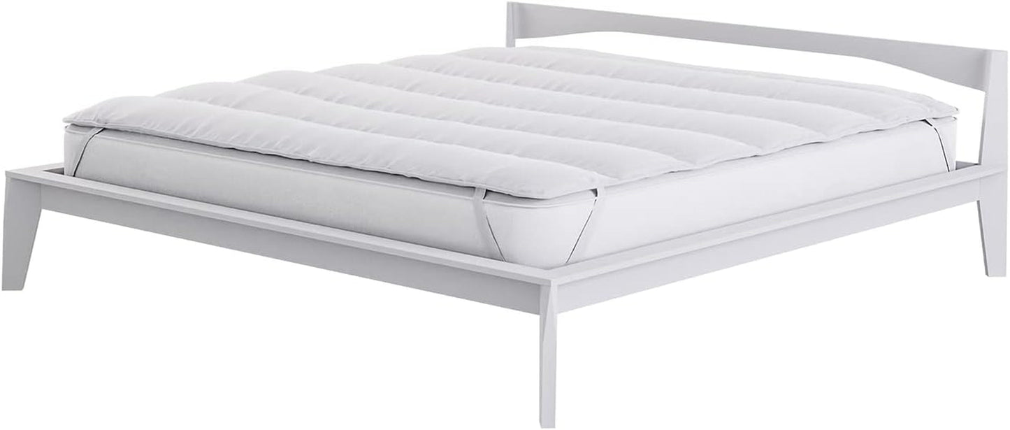 Biancheria da letto italiana Elegante Topper trapuntato, bianco, matrimoniale. Piumini e trapunte Naty Shop