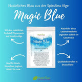 Magic Blue Spirulina colorante alimentare naturale in polvere blu (vegano crudo) da blu scuro a blu pastello chiaro - colorante alimentare in polvere di alghe ficocianine - colorante alimentare naturale | Pureraw 5G