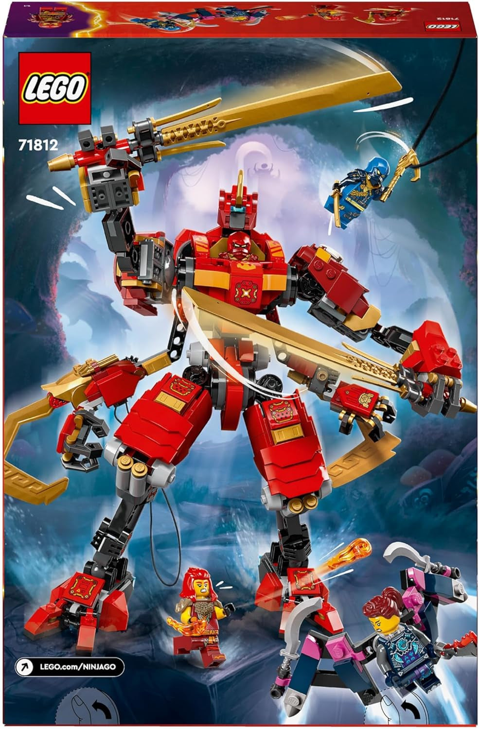 LEGO NINJAGO Kai's Ninja Climbing Mech Set, giocattolo Ninja con action figure costruibile e 4 mini figure, set avventure per bambini, regalo di compleanno per ragazzi e ragazze di 9 anni 71812 Set da costruzione Beuche den LEGO-Store