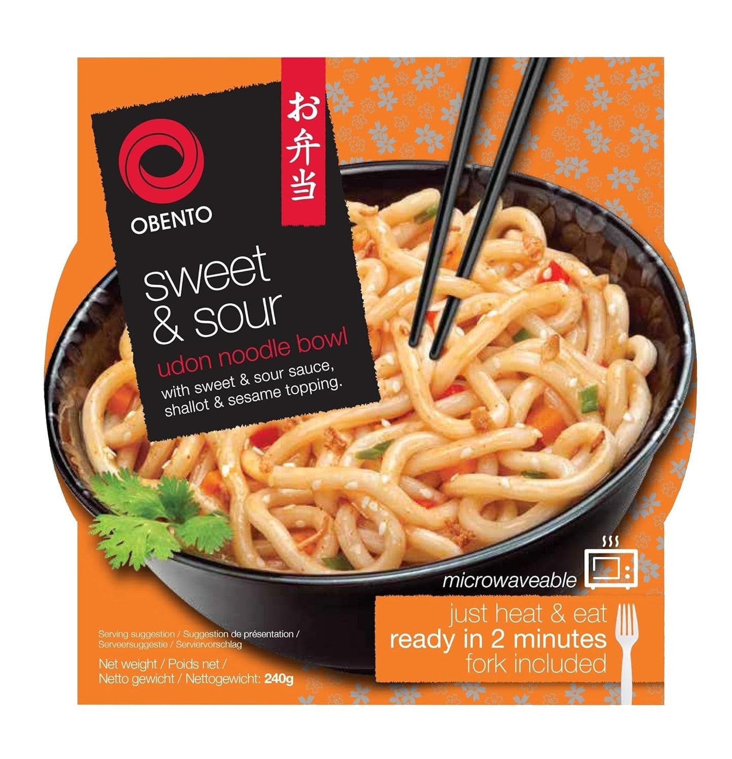 Ciotola Udon in agrodolce, piatto pronto per microonde, 240 g