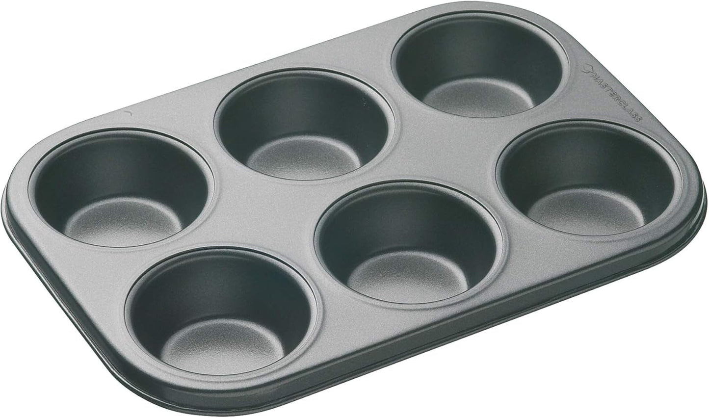 Masterclass 6-Loch-Muffinblech Mit PTFE-, PFOA- Und Bpa-Freiem Antihaftbeschichtung, Robustes 1Mm Dickes Karbonstahlblech, 27 X 18Cm Stampi per cupcake e vassoi per cuocere Naty Shop 27 X 18 X 2.6 Cm