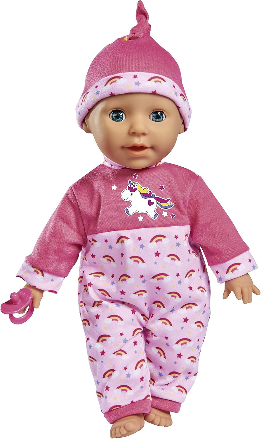 Simba 105140060 - Laura Tickle Baby Doll dal corpo morbido con materassino arcobaleno, emette 25 suoni da bambino, 38 cm, bambola da 2 anni in su