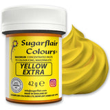 Colorante alimentare Sugarflair Max Concentrato Giallo Extra, colorante alimentare altamente concentrato per marzapane e fondente, colorante in pasta Max Concentrato - 42 g