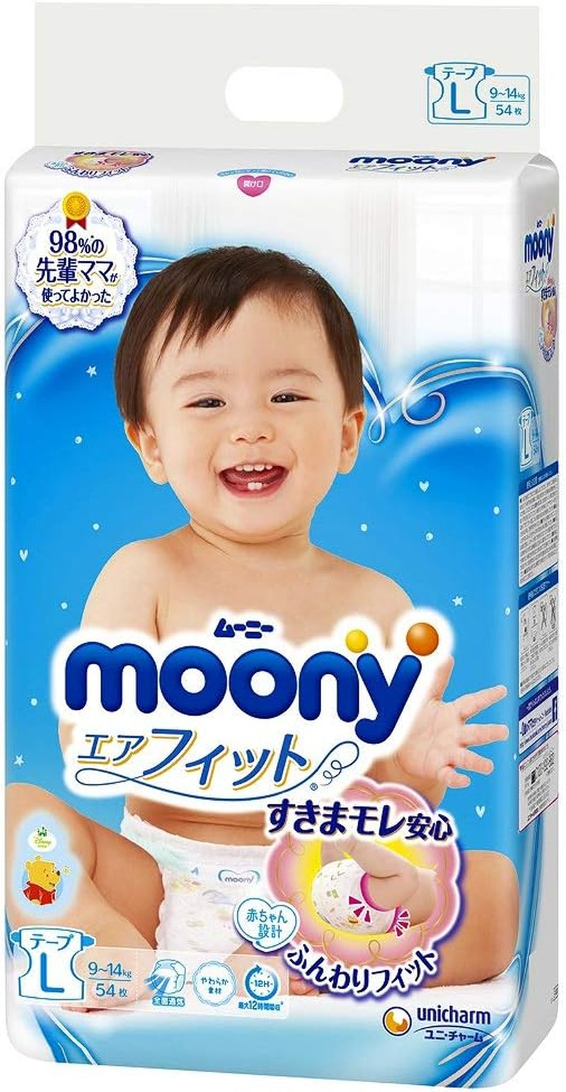 Pannolini giapponesi MOONY L (9-14 kg.) // Pannolini giapponesi Moony L 9-14 kg.