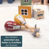 HEJ LØNNE set di 2 campane di legno - Maracas per bambini - strumento musicale in legno per promuovere le capacità motorie, la coordinazione e il comportamento sociale - campana di legno per bambini - giocattolo per bambini Giocattoli Bebe Naty Shop