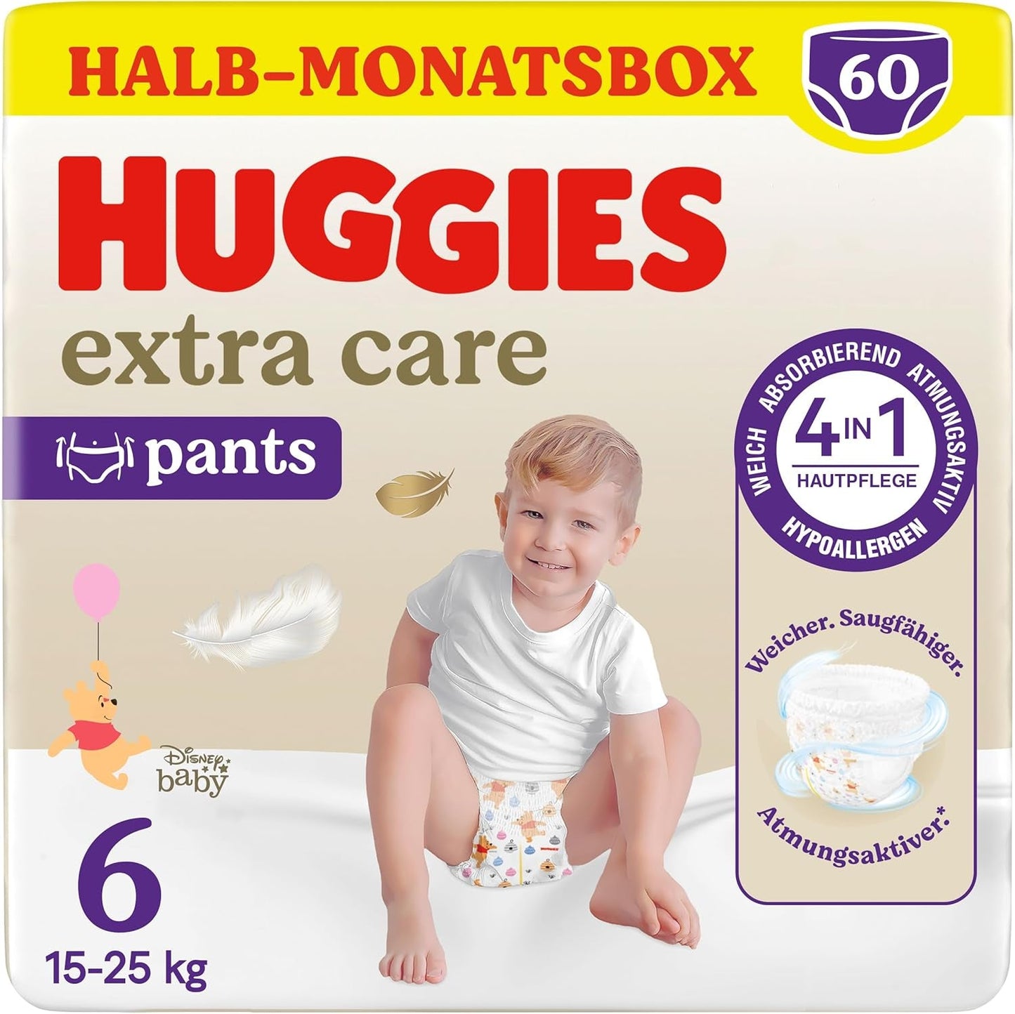 Pantaloni Huggies Extra Care Disney Design Taglia 5 68 Pannolini (2x34) Confezione da metà mese