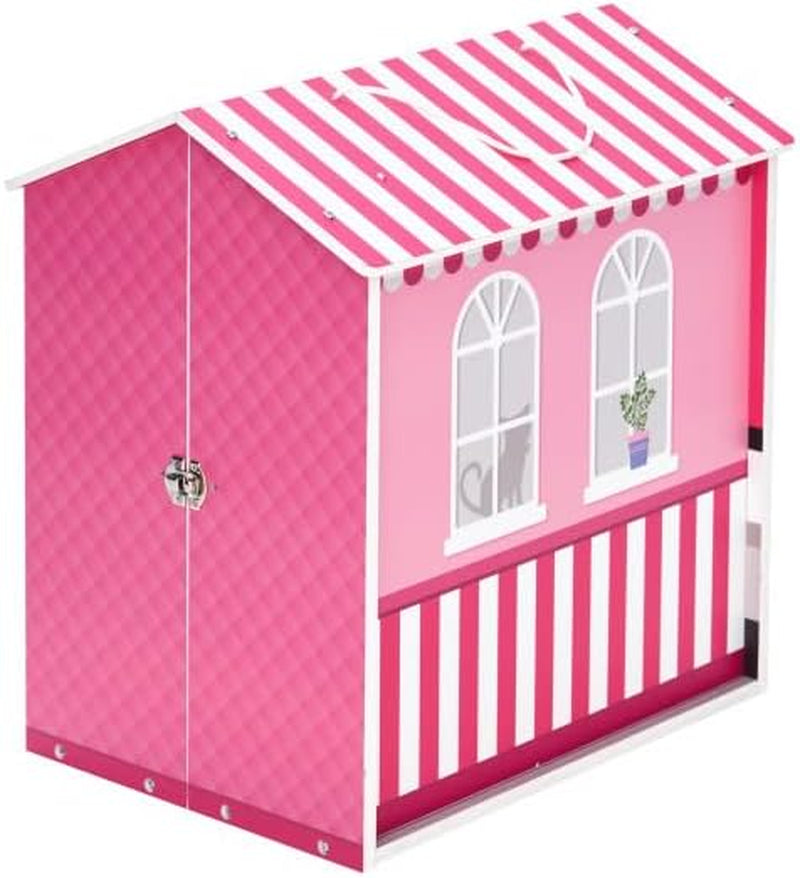 Teamson Kids - Casa delle bambole Dreamland City Café 30 cm - Rosa/Bianco/Nero